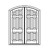 6-Panel segment top double doors
Panel- Raised
Glazing- None