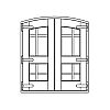 2-Panel with applied batten segment top double doors
Panel- Flat
Glazing- None 2-Panel with applied batten segment top double doors
Panel- Flat
Glazing- None