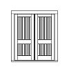 2-Planked Panel double doors
Panel- V-groove
Glazing- None 2-Planked Panel double doors
Panel- V-groove
Glazing- None
