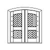 2-Planked Panel segment top double doors
Panel- V-groove (angled)
Glazing- None 2-Planked Panel segment top double doors
Panel- V-groove (angled)
Glazing- None