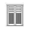 8-Lite over single planked panel double doors
Panel- V-groove
Glazing- SDL