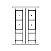 2-Lite over single panel double doors
Panel- Flat
Glazing- TDL