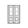 Sinle half-round lite over single half-round panel double doors
Panel- Raised
Glazing- IG