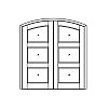 3-Lite segment top double doors
Panel- None
Glazing- IG