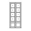 4-Lite with shelf over single panel double doors
Panel- Flat
Glazing- SDL 4-Lite with shelf over single panel double doors
Panel- Flat
Glazing- SDL
