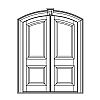 Segment top panel over single panel segment top double doors
Panel- Raised
Glazing- None Segment top panel over single panel segment top double doors
Panel- Raised
Glazing- None
