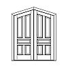 5-Panel peaked top double doors
Panel- Raised
Glazing- None 5-Panel peaked top double doors
Panel- Raised
Glazing- None