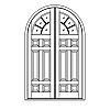 4-Lite over 6-panel half-round double doors
Panel- Raised
Glazing- SDL 4-Lite over 6-panel half-round double doors
Panel- Raised
Glazing- SDL