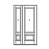 Single lite over single panel unbalanced double doors
Panel- Raised
Glazing- IG