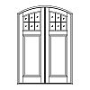6-Lite over single panel segment top double doors
Panel- Raised
Glazing- SDL