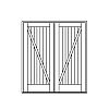 Single planked panel with diagonal batten double doors
Panel- Tongue and groove
Glazing- None Single planked panel with diagonal batten double doors
Panel- Tongue and groove
Glazing- None