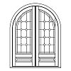 Sinlge lite over single panel half-round double doors
Panel- Raised
Glazing- IG decorative