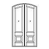 Single lite over single panel segment top double doors
Panel- Raised
Glazing- IG