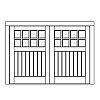 8-Lite over single planked panel double doors
Panel- V-groove
Glazing- TDL