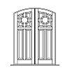 6-Panel segment top double doors with clavos
Panel- Raised
Glazing- None