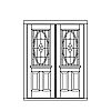 Single lite with shelf over 2-panel double doors
Panel- Flat
Glazing- IG decorative