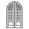 22-Lite over single panel half-round double doors
Panel- Raised
Glazing- SDL