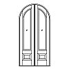 Single lite over single panel half-round double doors
Panel- Raised
Glazing- IG