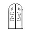 3-Panel with crossbuck batten double doors
Panel- Flat
Glazing- None