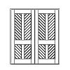 4-Planked panel double doors
Panel- V-groove (diagonal)
Glazing- None 4-Planked panel double doors
Panel- V-groove (diagonal)
Glazing- None