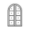 4-Lite half-round double doors
Panel- None
Glazing- SDL