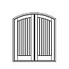 Single planked panel segment top door
Panel- V-groove
Glazing- None Single planked panel segment top door
Panel- V-groove
Glazing- None