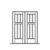 2-Planked Panel double doors
Panel- V-groove
Glazing- None