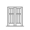 2-Planked Panel double doors
Panel- V-groove
Glazing- None 2-Planked Panel double doors
Panel- V-groove
Glazing- None
