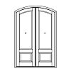 Single lite over single panel segment top double doors
Panel- Raised
Glazing- IG