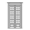 8-Lite over single panel double doors
Panel- Raised
Glazing- SDL