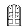 12-Lite over single panel segment top double doors
Panel- Raised
Glazing- SDL
