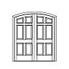 6-Panel segment top double doors
Panel- Raised
Glazing- None