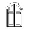 2-Panel half-round double doors
Panel- Raised
Glazing- None