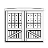 12-Lite over single planked panel with batten double doors
Panel- V-groove
Glazing- SDL 12-Lite over single planked panel with batten double doors
Panel- V-groove
Glazing- SDL