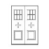6-lite over 1-Panel double doors with cross
Panel- Raised
Glazing- IG 6-lite over 1-Panel double doors with cross
Panel- Raised
Glazing- IG