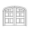 6-Panel eliptical top double doors
Panel- Flat
Glazing- None