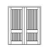 2-Planked Panel double doors
Panel- V-groove
Glazing- None
