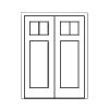 2-lite over 1-Panel double doors 
Panel- Raised
Glazing- IG