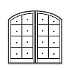 8-Lite segment top double doors
Panel- None
Glazing- SDL