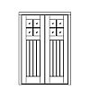 4-Lite over single planked panel double doors
Panel- V-groove
Glazing- SDL