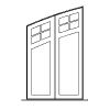 4-Lite over single lite double doors with angled top
Panel- none
Glazing- SDL 4-Lite over single lite double doors with angled top
Panel- none
Glazing- SDL