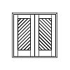 Single planked panel double doors
Panel- V-groove
Glazing- None Single planked panel double doors
Panel- V-groove
Glazing- None