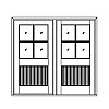 4-Lite over single planked panel double doors
Panel- Beadboard
Glazing- SDL, IG