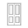 planked 2-panel double doors
Panel- v-grooved
Glazing- none