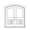 single lite over single plank panel double doors
Panel- v-groove
Glazing- IG