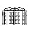 6-Panel double doors with 3-Lite sidelites and 12-Lite 