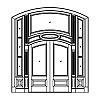 Single lite over single panel segment top double doors with 3-Lite with shelf over single panel sidelites and single lite 2-tier segment top transom
Panel- Raised
Glazing-IG
