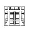 4-Panel double doors with 8-Lite with shelf over single panel sidelites and 12-Lite 3-part transom
Panel- Raised
Glazing- SDL 4-Panel double doors with 8-Lite with shelf over single panel sidelites and 12-Lite 3-part transom
Panel- Raised
Glazing- SDL