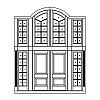 2-Panel double door with 10-Lite sidelites and 34-Lite 4-part transom with segment top
Panel- Raised
Glazing- SDL 2-Panel double door with 10-Lite sidelites and 34-Lite 4-part transom with segment top
Panel- Raised
Glazing- SDL