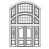 2-Panel double doors with single lite over single panel sidelites and 6-Lite 2-tier segment top transom
Panel- Raised
Glazing- IG decorative 2-Panel double doors with single lite over single panel sidelites and 6-Lite 2-tier segment top transom
Panel- Raised
Glazing- IG decorative
